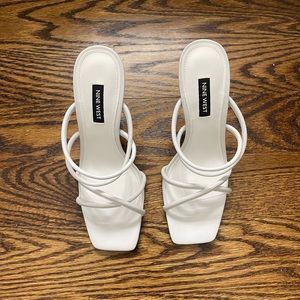 White Nine West Mules